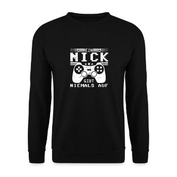 Nick Gaming Konsole PC Gamer Geschenk - Unisex Pullover - Schwarz - Vorne - Alina (178cm) & Michal (187cm)