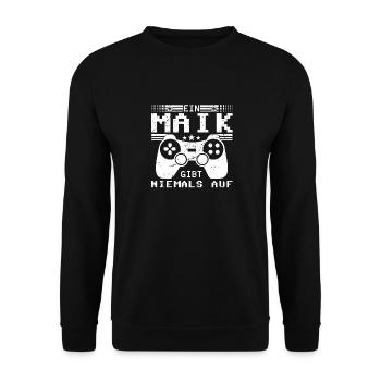 Maik Gaming Konsole PC Gamer Geschenk - Unisex Pullover - Schwarz - Vorne - Alina (178cm) & Michal (187cm)