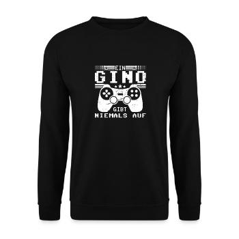 Gino Gaming Konsole PC Gamer Geschenk - Unisex Pullover - Schwarz - Vorne - Alina (178cm) & Michal (187cm)