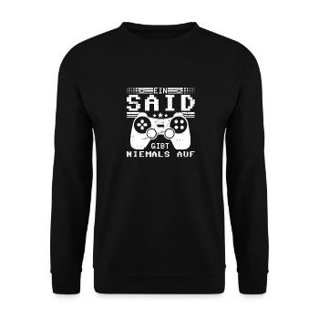 Said Gaming Konsole PC Gamer Geschenk - Unisex Pullover - Schwarz - Vorne - Alina (178cm) & Michal (187cm)