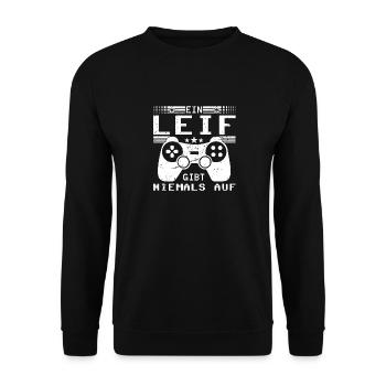 Leif Gaming Konsole PC Gamer Geschenk - Unisex Pullover - Schwarz - Vorne - Alina (178cm) & Michal (187cm)