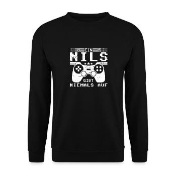 Nils Gaming Konsole PC Gamer Geschenk - Unisex Pullover - Schwarz - Vorne - Alina (178cm) & Michal (187cm)