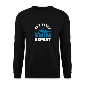 Fun Swimming Lovers Cool Swimmer Nourriture - Sweat-shirt Unisexe - noir - Devant - Alina (178cm) & Michal (187cm)