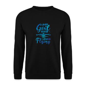 Schwimmen Lustige Schwimmer Mädchen Nur ein Mädche - Unisex Pullover - Schwarz - Vorne - Alina (178cm) & Michal (187cm)