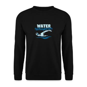 Lustiges Schwimmen Liebhaber See Meer Ozean - Unisex Pullover - Schwarz - Vorne - Alina (178cm) & Michal (187cm)