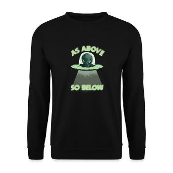 Alien as above so below funny space costume - Unisex Pullover - Schwarz - Vorne - Alina (178cm) & Michal (187cm)