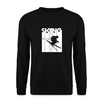 Skiing skier winter sports vintage winter sport - Unisex Pullover - Schwarz - Vorne - Alina (178cm) & Michal (187cm)