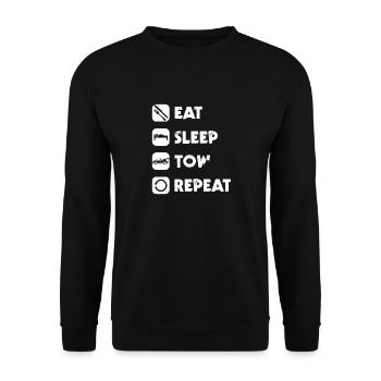 Tow truck eat sleep tow repeat retro tow truck - Unisex Pullover - Schwarz - Vorne - Alina (178cm) & Michal (187cm)