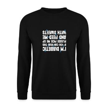 Diabetes if you can read feed with sweet - Unisex Pullover - Schwarz - Vorne - Alina (178cm) & Michal (187cm)