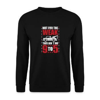 Tow truck not for the weak vintage towtruck driver - Unisex Pullover - Schwarz - Vorne - Alina (178cm) & Michal (187cm)