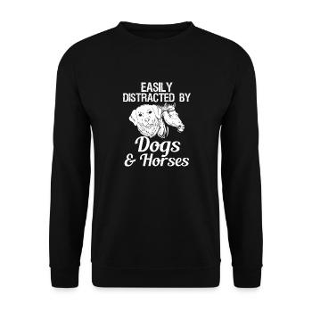 Facile de chiens et de chevaux femmes et filles - Sweat-shirt Unisexe - noir - Devant - Alina (178cm) & Michal (187cm)