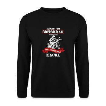 Du Musst Mein Motorrad Nicht Mögen Lustige - Unisex Pullover - Schwarz - Vorne - Alina (178cm) & Michal (187cm)
