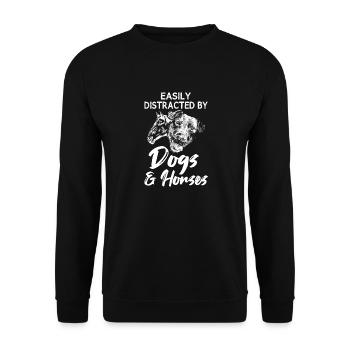 Facile de chiens et de chevaux femmes et filles - Sweat-shirt Unisexe - noir - Devant - Alina (178cm) & Michal (187cm)