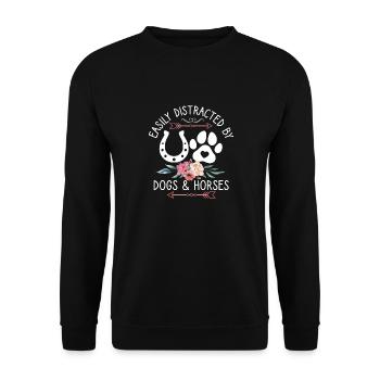 Facile de chiens et de chevaux femmes et filles - Sweat-shirt Unisexe - noir - Devant - Alina (178cm) & Michal (187cm)