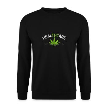 Soins de santé drôle THC Marijuana Weed Cannabis - Sweat-shirt Unisexe - noir - Devant - Alina (178cm) & Michal (187cm)