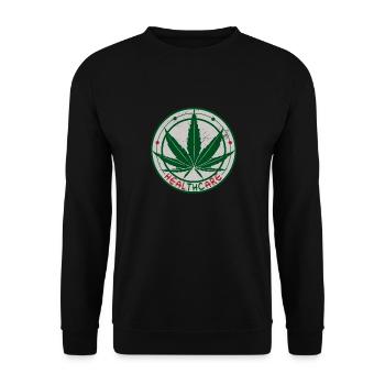 Soins de santé drôle THC Marijuana Weed Cannabis - Sweat-shirt Unisexe - noir - Devant - Alina (178cm) & Michal (187cm)