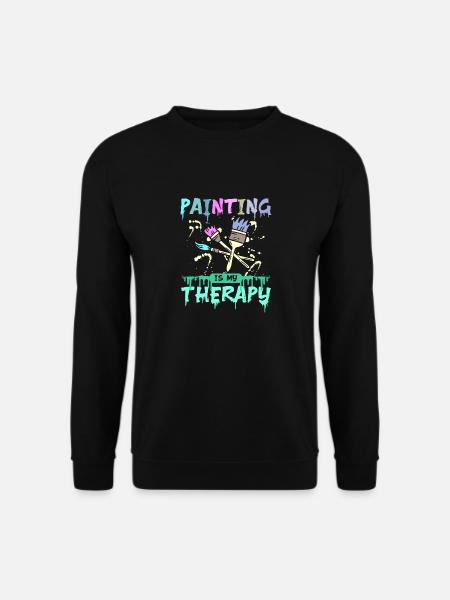Painting is my therapy - Unisex Pullover - Schwarz