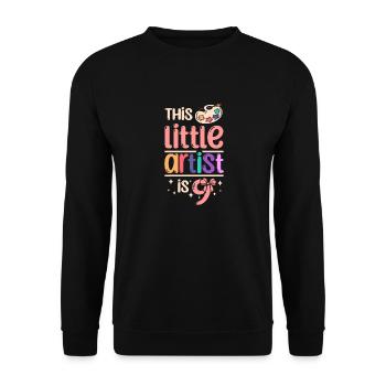 9 anniversaire Ce petit artiste a 9 ans - Sweat-shirt Unisexe - noir - Devant - Alina (178cm) & Michal (187cm)