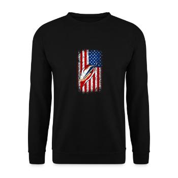 Usa Drapeau américain Art Peinture 4 juillet - Sweat-shirt Unisexe - noir - Devant - Alina (178cm) & Michal (187cm)