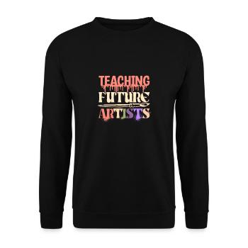 Enseignant Enseignement aux futurs artistes - Sweat-shirt Unisexe - noir - Devant - Alina (178cm) & Michal (187cm)