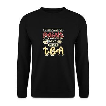 Peindre et boire du thé - Sweat-shirt Unisexe - noir - Devant - Alina (178cm) & Michal (187cm)