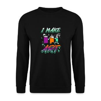 Artiste peintre je fais de l’art - Sweat-shirt Unisexe - noir - Devant - Alina (178cm) & Michal (187cm)