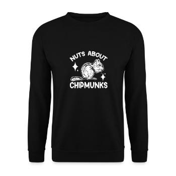 Streifenhörnchen Chipmunk Nagetier Geschenk - Unisex Pullover - Schwarz - Vorne - Alina (178cm) & Michal (187cm)