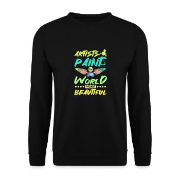 Les artistes peignent le monde plus beau - Sweat-shirt Unisexe - noir - Devant - Alina (178cm) & Michal (187cm)