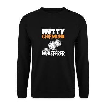 Streifenhörnchen Chipmunk Nagetier Geschenk - Unisex Pullover - Schwarz - Vorne - Alina (178cm) & Michal (187cm)