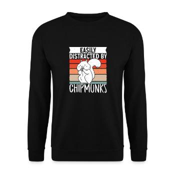 Streifenhörnchen Chipmunk Nagetier Geschenk - Unisex Pullover - Schwarz - Vorne - Alina (178cm) & Michal (187cm)