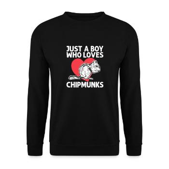 Streifenhörnchen Chipmunk Nagetier Geschenk - Unisex Pullover - Schwarz - Vorne - Alina (178cm) & Michal (187cm)