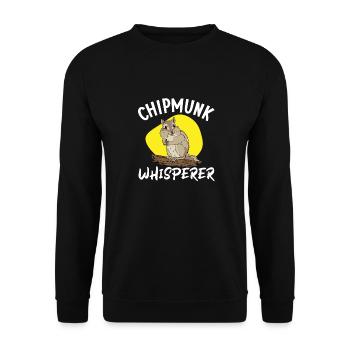 Streifenhörnchen Chipmunk Nagetier Geschenk - Unisex Pullover - Schwarz - Vorne - Alina (178cm) & Michal (187cm)