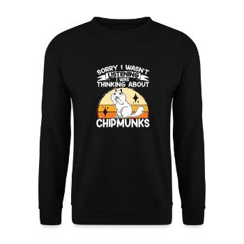 Streifenhörnchen Chipmunk Nagetier Geschenk - Unisex Pullover - Schwarz - Vorne - Alina (178cm) & Michal (187cm)