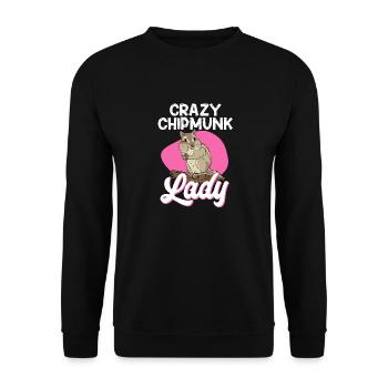 Streifenhörnchen Chipmunk Nagetier Geschenk - Unisex Pullover - Schwarz - Vorne - Alina (178cm) & Michal (187cm)