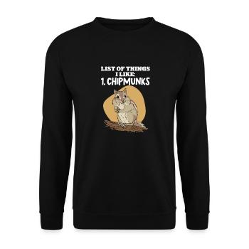 Streifenhörnchen Chipmunk Nagetier Geschenk - Unisex Pullover - Schwarz - Vorne - Alina (178cm) & Michal (187cm)