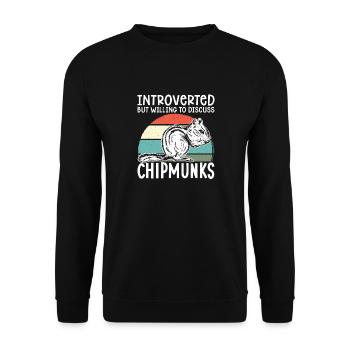 Streifenhörnchen Chipmunk Nagetier Geschenk - Unisex Pullover - Schwarz - Vorne - Alina (178cm) & Michal (187cm)