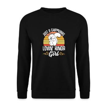 Streifenhörnchen Chipmunk Nagetier Geschenk - Unisex Pullover - Schwarz - Vorne - Alina (178cm) & Michal (187cm)