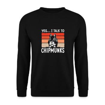 Streifenhörnchen Chipmunk Nagetier Geschenk - Unisex Pullover - Schwarz - Vorne - Alina (178cm) & Michal (187cm)