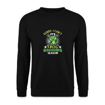 Sorry I Can't It's Frog Gigging Season Frog Hunter - Unisex Sweatshirt - black - Front - Alina (178cm) & Michal (187cm)