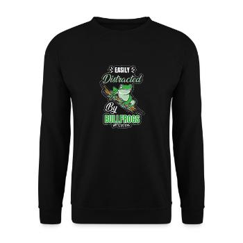 Easily Distracted By Bullfrogs, Frog Hunting - Unisex Sweatshirt - black - Front - Alina (178cm) & Michal (187cm)