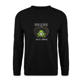 Bullfrog Is My Spirit Animal, Froschliebhaber - Unisex Pullover - Schwarz - Vorne - Alina (178cm) & Michal (187cm)