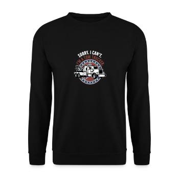 Sorry I Can't I'm A Tow Trucker, Abschleppwagen - Unisex Pullover - Schwarz - Vorne - Alina (178cm) & Michal (187cm)