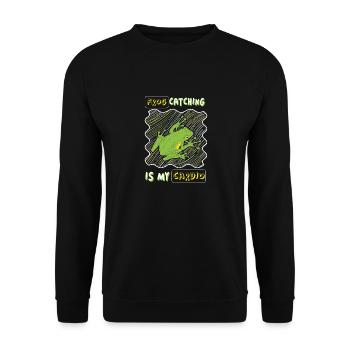 Frog Catching Is My Cardio, Frog Hunting - Unisex Sweatshirt - black - Front - Alina (178cm) & Michal (187cm)
