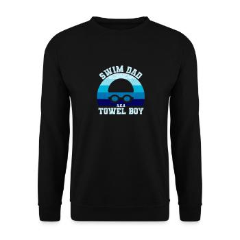 Swim Dad Handtuch Boy Funny Schwimmen Daddy Schwim - Unisex Pullover - Schwarz - Vorne - Alina (178cm) & Michal (187cm)