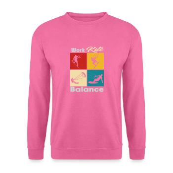 Équilibre du cerf-volant de travail. Style de vie Vintage Design, Travail - Sweat-shirt Unisexe - rose - Devant