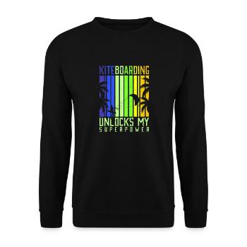 Le kitesurf déverrouille mon style de vie Superpower - Sweat-shirt Unisexe - noir - Devant - Alina (178cm) & Michal (187cm)