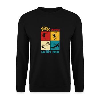 Fly away with me. Lifestyle Vintage Design - Unisex Sweatshirt - black - Front - Alina (178cm) & Michal (187cm)