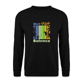 Équilibre du cerf-volant de travail. Style de vie Vintage Design, Travail - Sweat-shirt Unisexe - noir - Devant - Alina (178cm) & Michal (187cm)