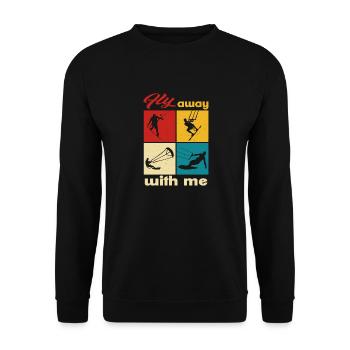Fly away with me. Lifestyle Vintage Design - Unisex Sweatshirt - black - Front - Alina (178cm) & Michal (187cm)