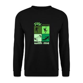 Envolez-vous avec moi. Lifestyle Vintage Design - Sweat-shirt Unisexe - noir - Devant - Alina (178cm) & Michal (187cm)